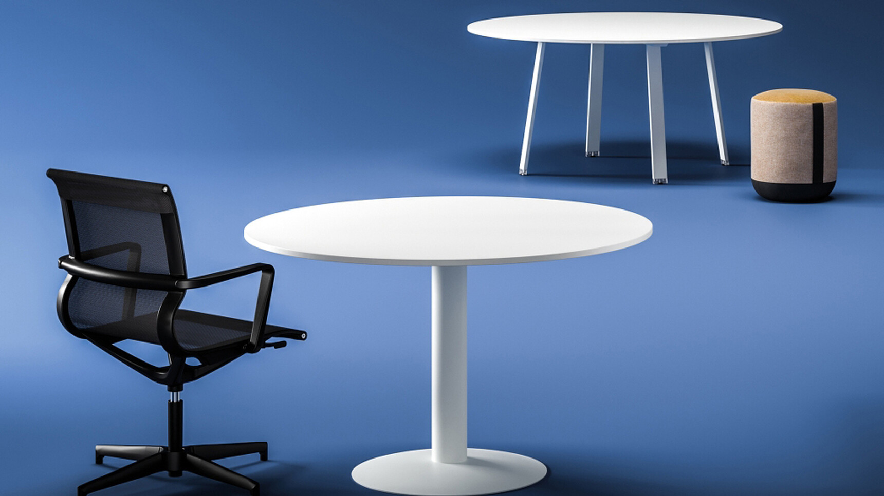 Bralco Take-Off Group Meeting Tables White Finish Family Image