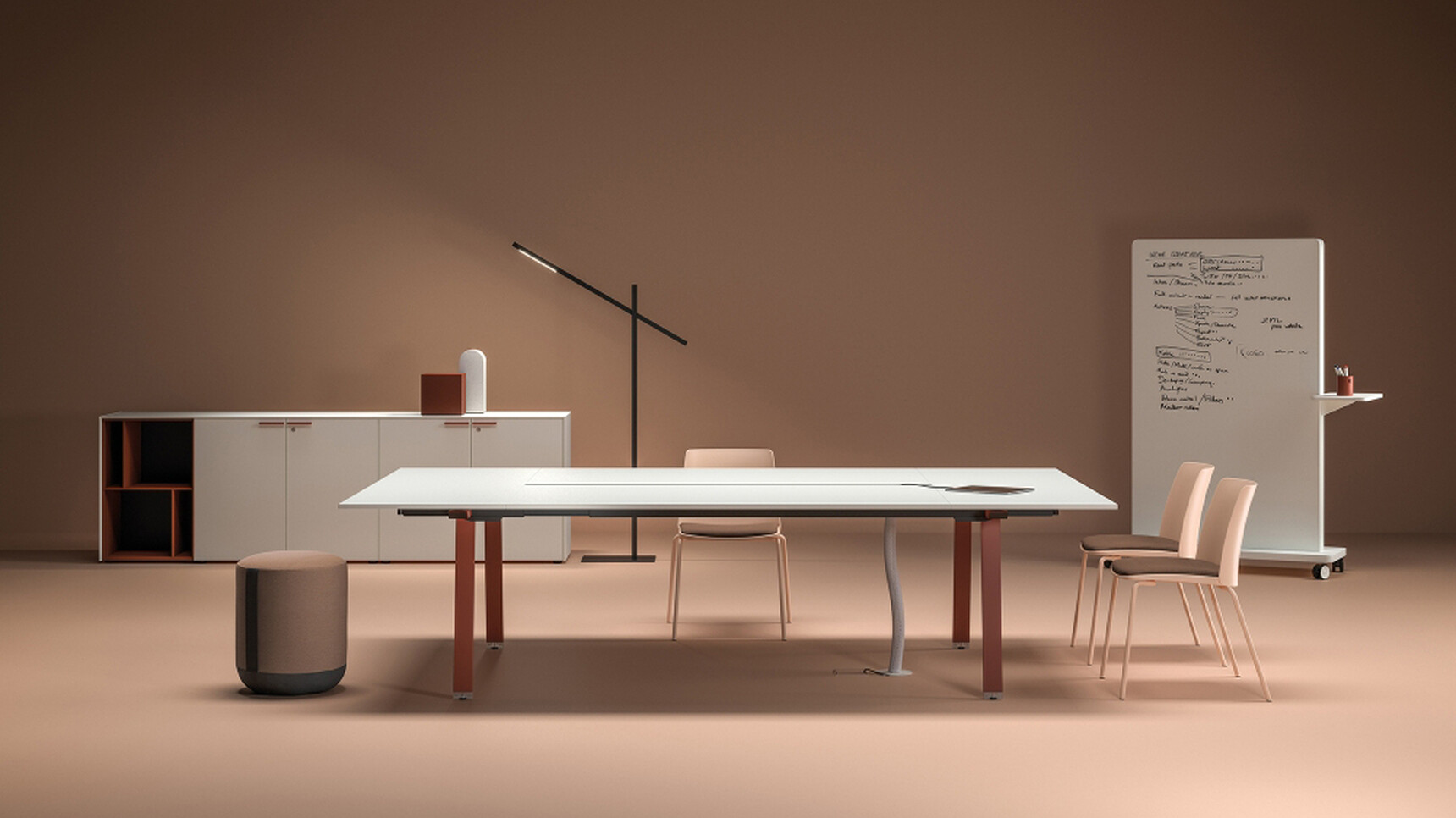 Bralco Take-Off Rectangular Meeting Table In Office Setting