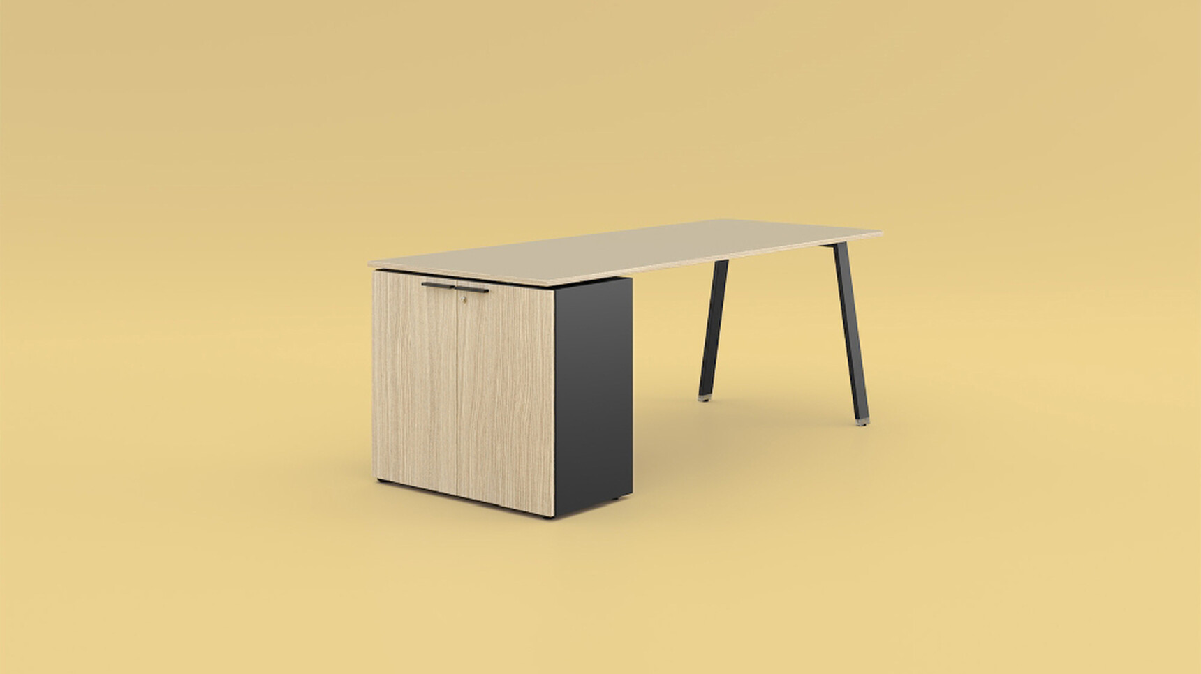 Bralco Take-Off Office Desk With Storage Cabinet Family Image