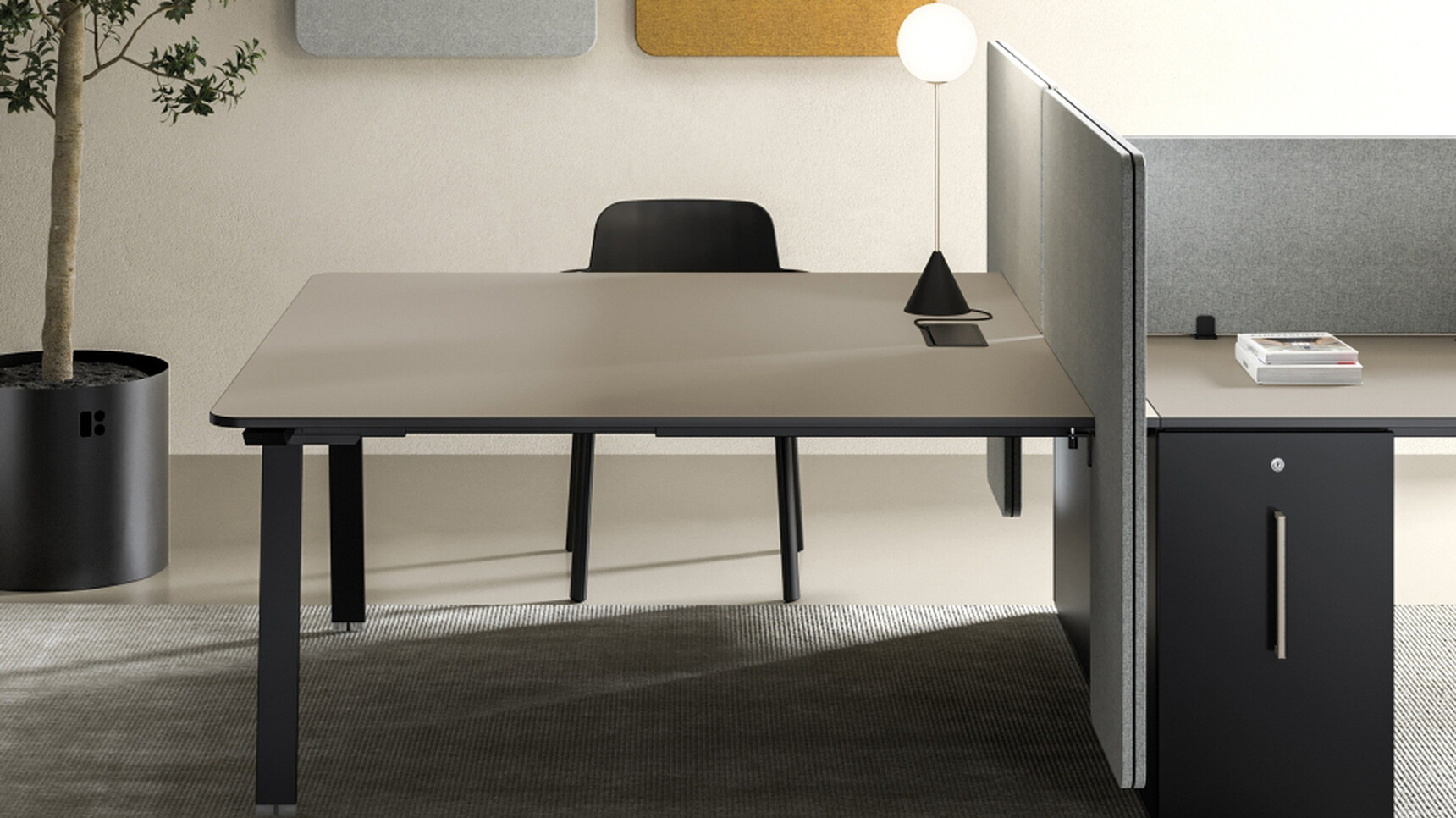 Bralco Take-Off Evo/Country Office Bench Desk With Storage Unit With Screen Family Image