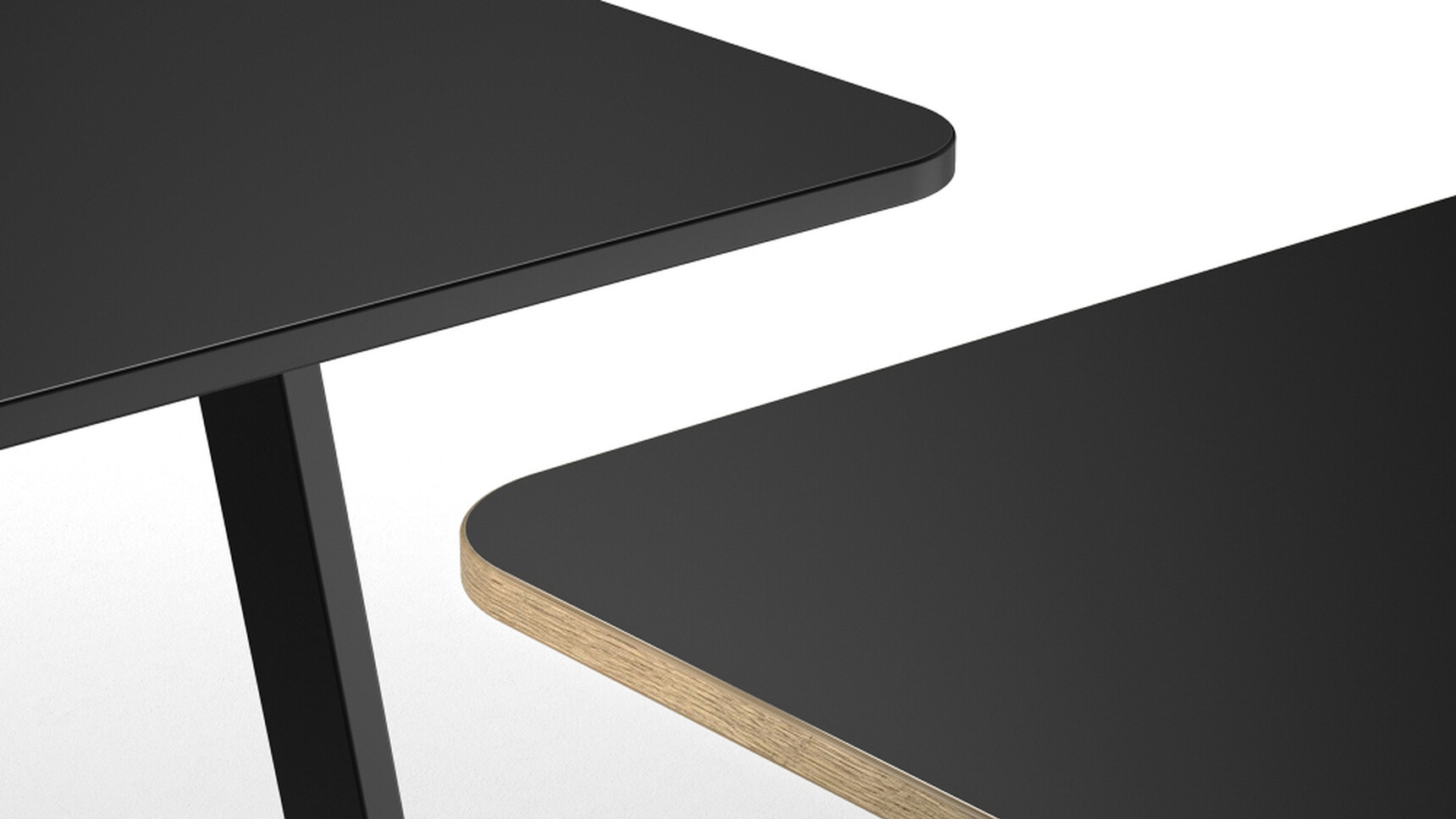 Bralco Take-Off Evo/Country Rectangular Meeting Table Black Finish Top Detail Image
