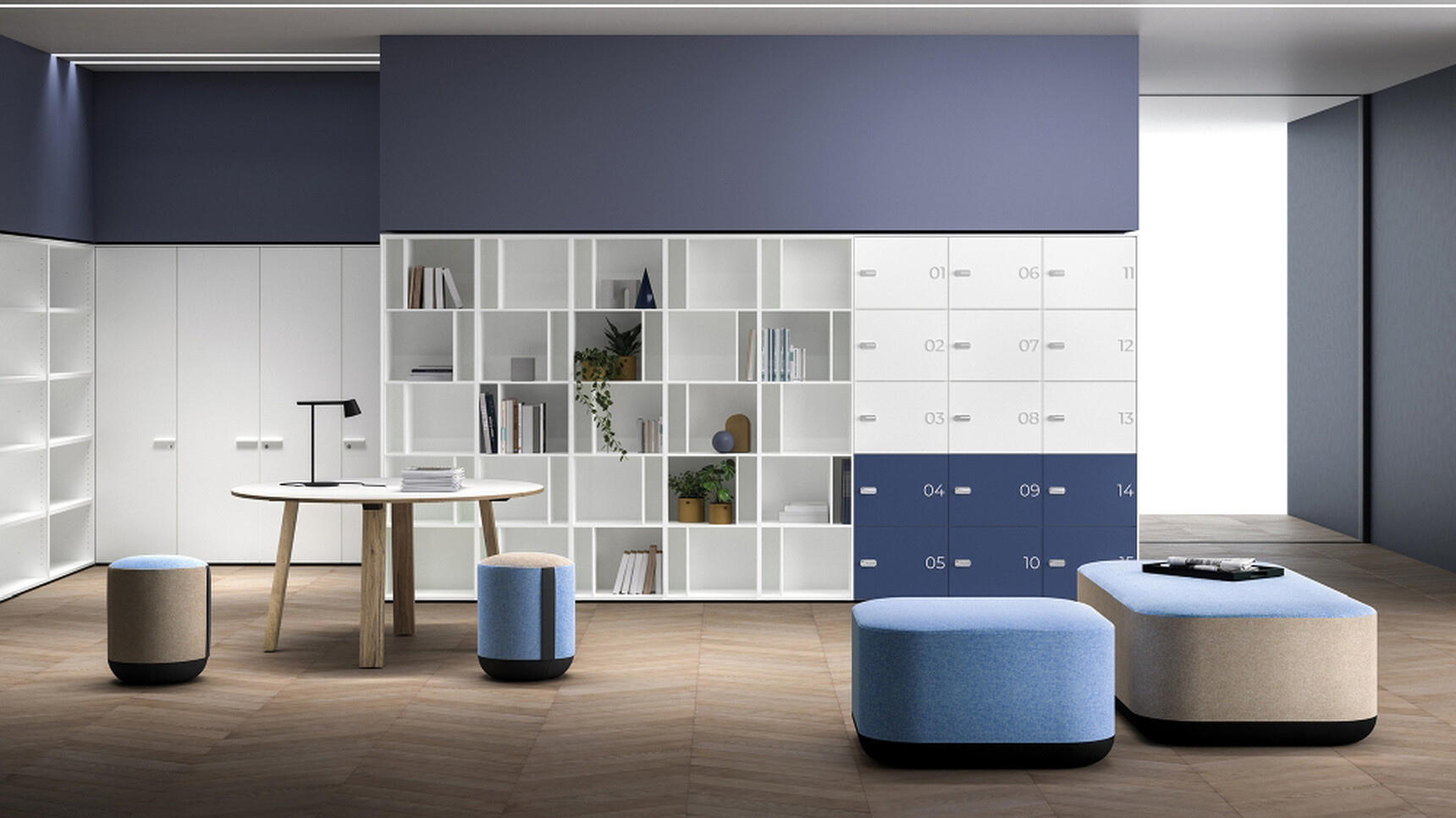 Bralco Take-Off Evo/Country Circular Meeting Table In Office Setting