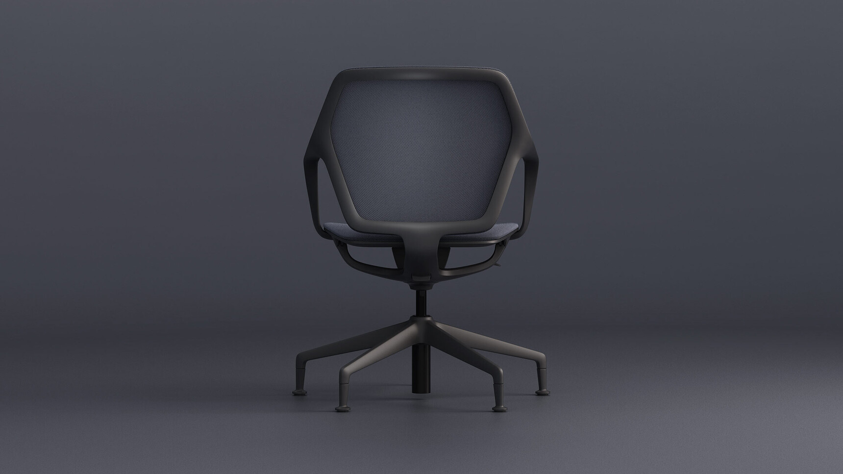 Brunner Ray Work Universal Mesh Swivel Chair With Armrests On Glides Midnight Finish Family Image