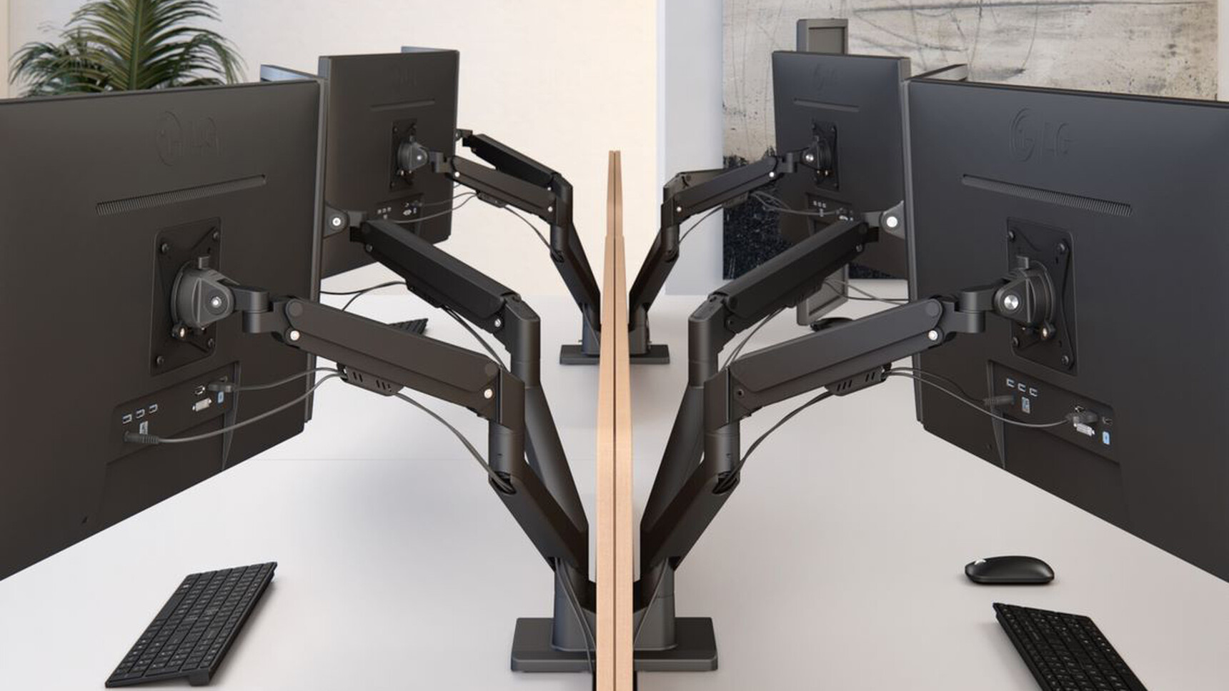 Elite Matrix Plus + Double Bench Desk With Sliding Top White Top Detail Image