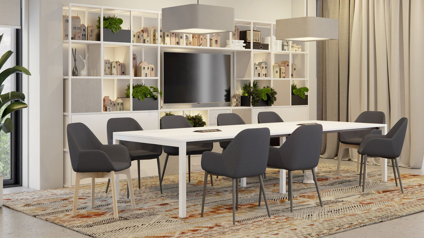 Elite Matrix Plus + Conference Table White Finish Family Image