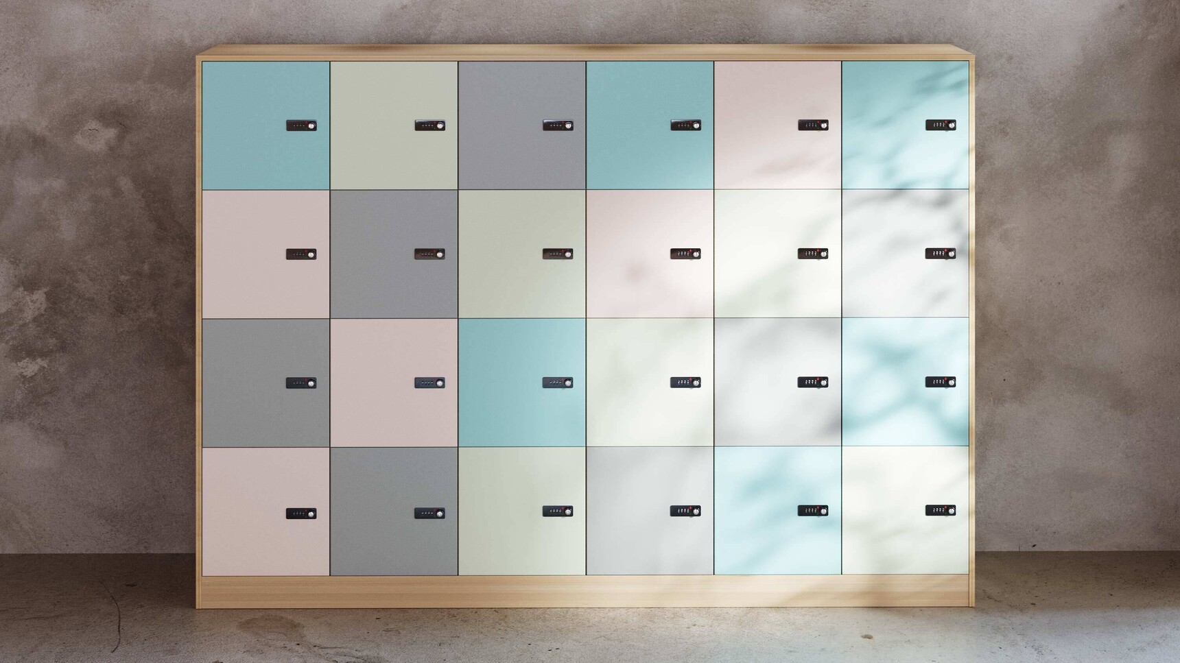 Rawside 6by4 Lockers Ash Aquavert Powder Pistachio Doors Family Image