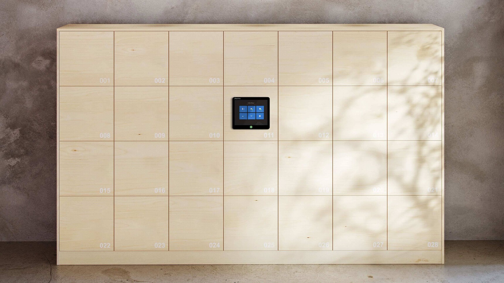 Rawside 7by4 Lockers Ply Doors In Office Setting