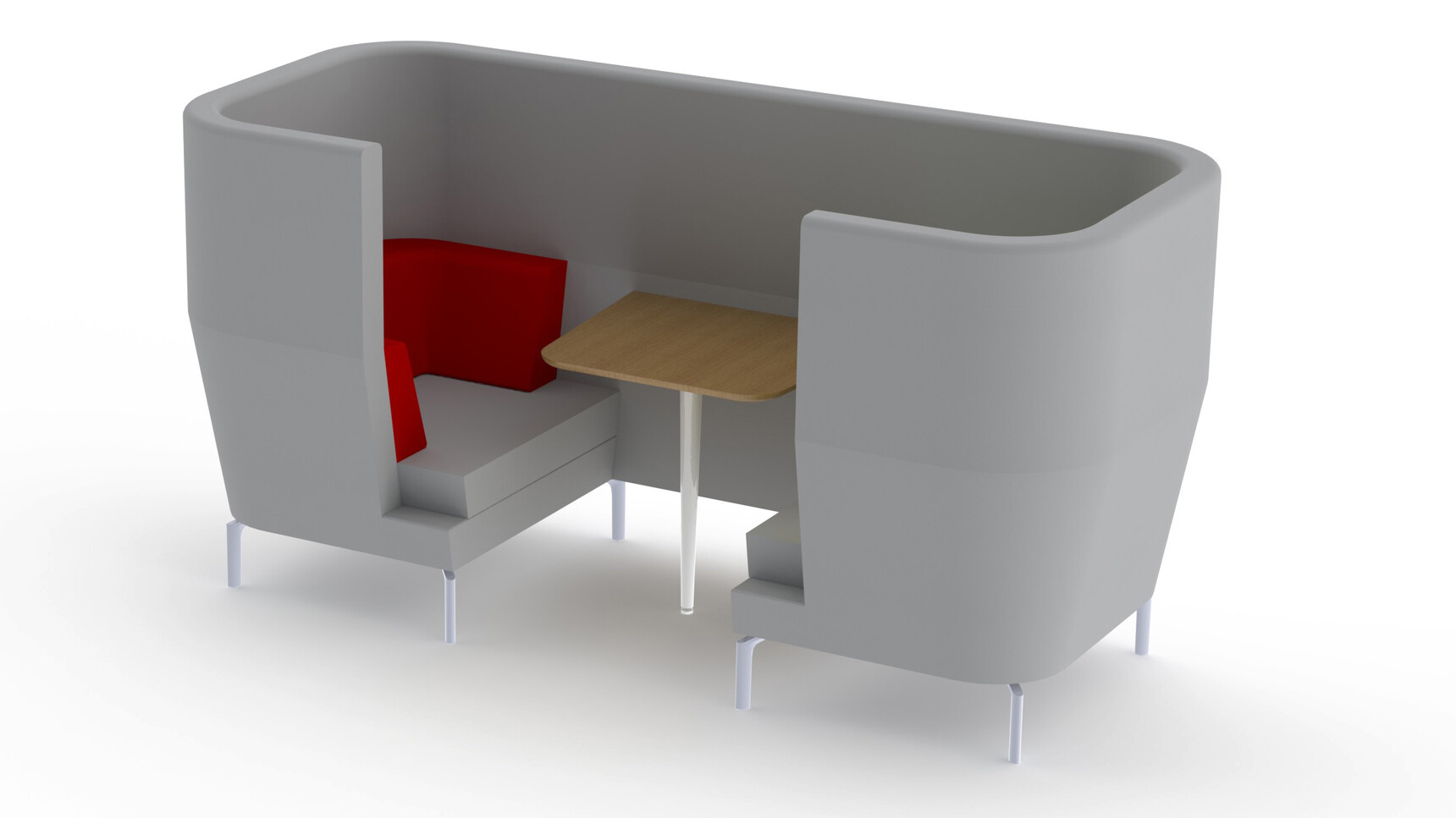 Boss Design Entente One Seater High-Back Privacy Booth Grey Upholstery In Office Setting