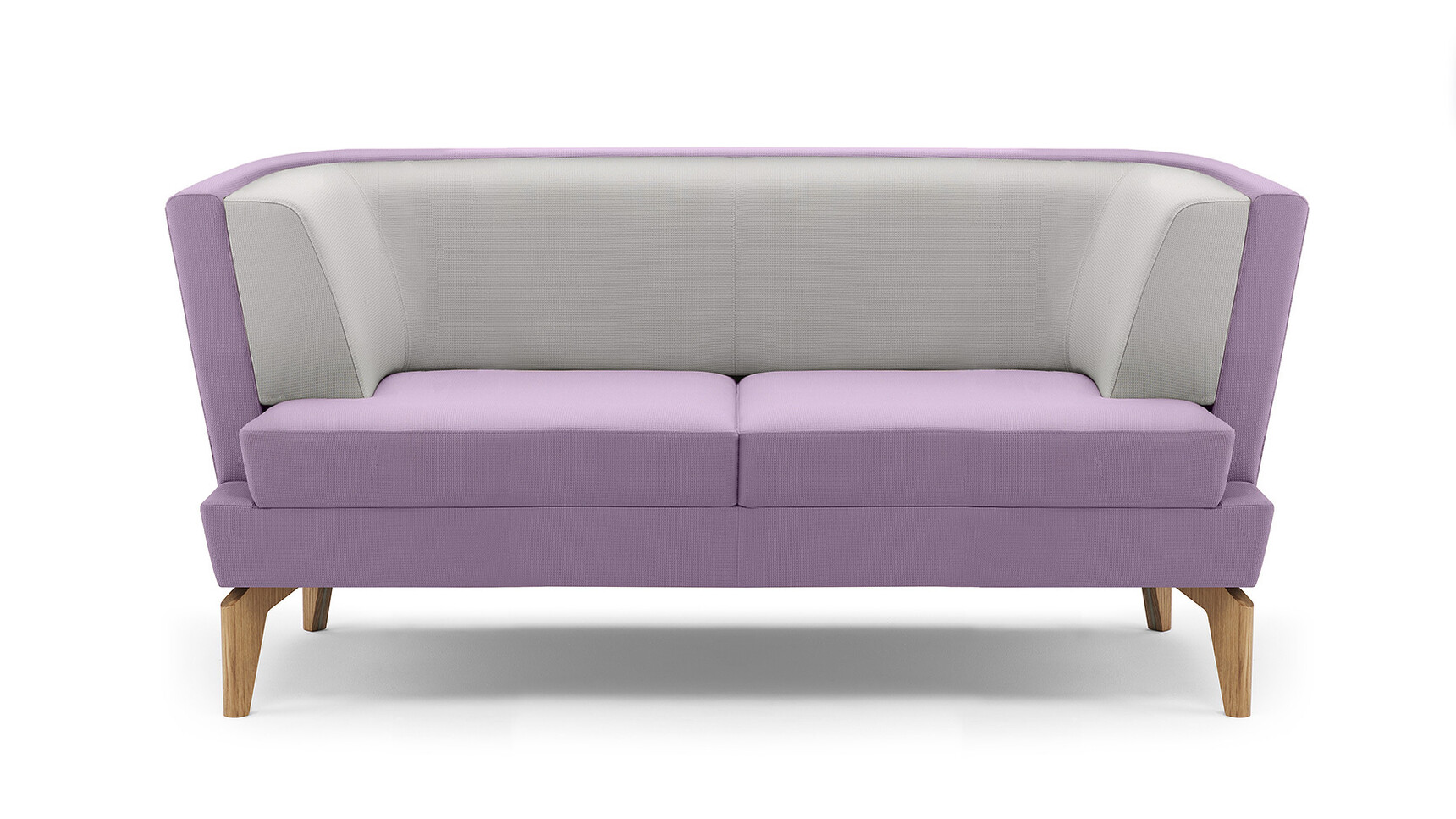 Boss Design Entente Two Seater Low-Back Sofa Purple Upholstery Oak Legs Family Image