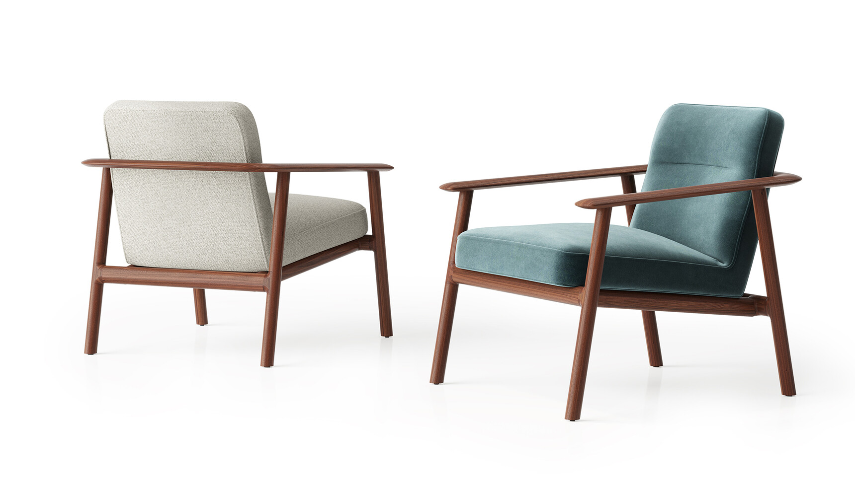 Boss Design Kato Lounge Armchair With American Black Walnut Frame Duo Image