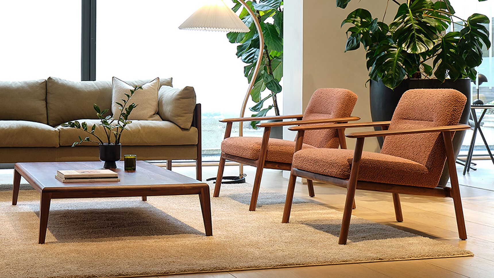 Boss Design Kato Lounge Armchairs American Black Walnut Frames In Situ