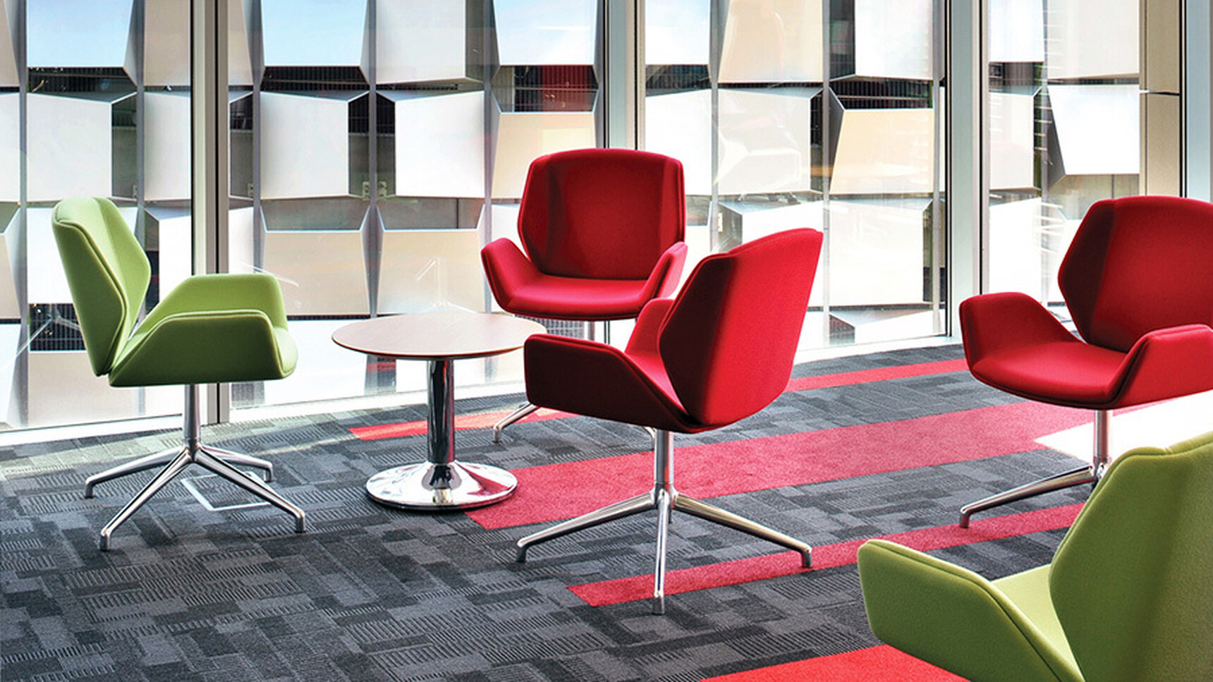 Boss Design Kruze Four Star Base Side Chairs Red Green Upholstery Family Image