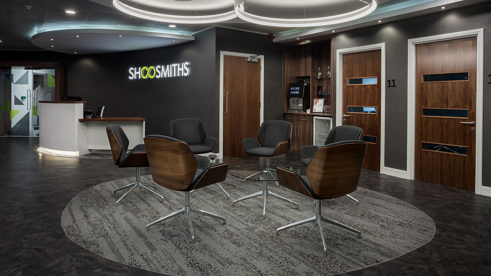 Boss Design Kruze Four Star Base Side Chairs Walnut Upholstery Family Image