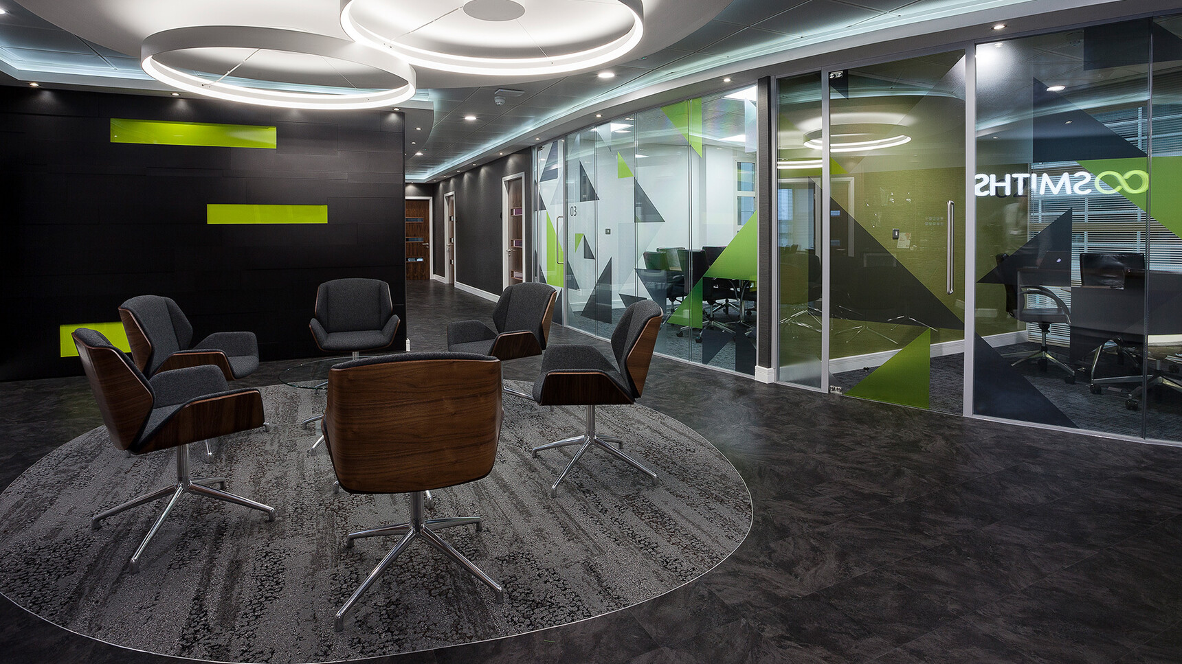 Boss Design Kruze Four Star Base Side Chairs Walnut Frame In Office Environment