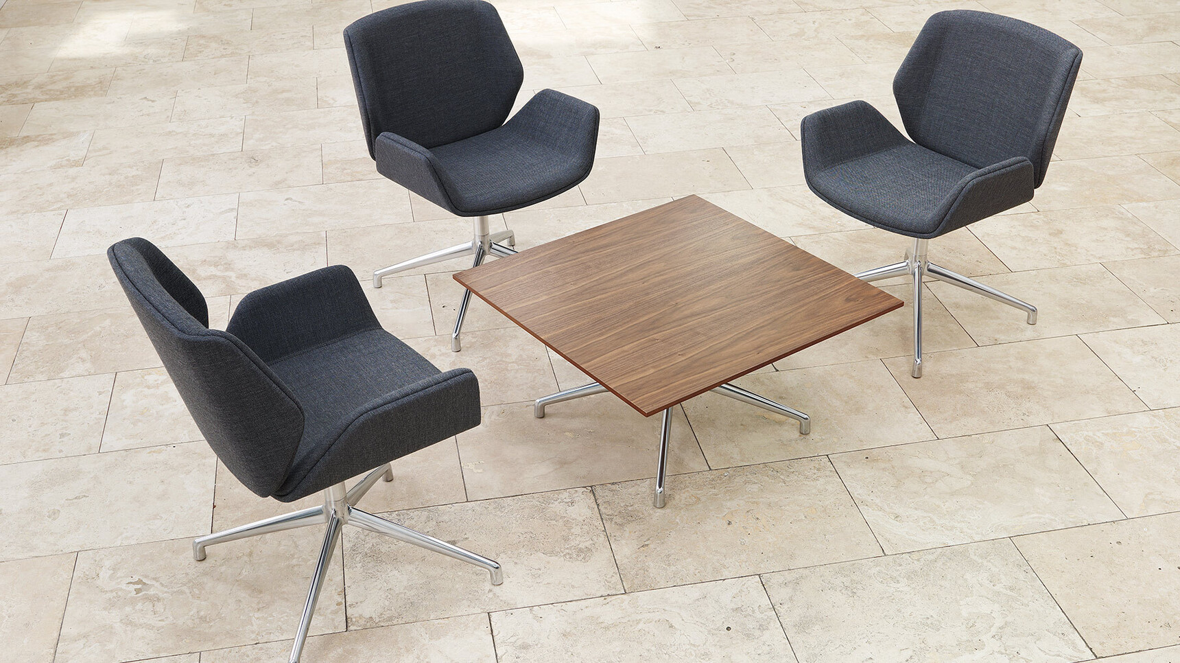 Boss Design Kruze Four Star Base Side Chairs Grey Upholstery Family Image