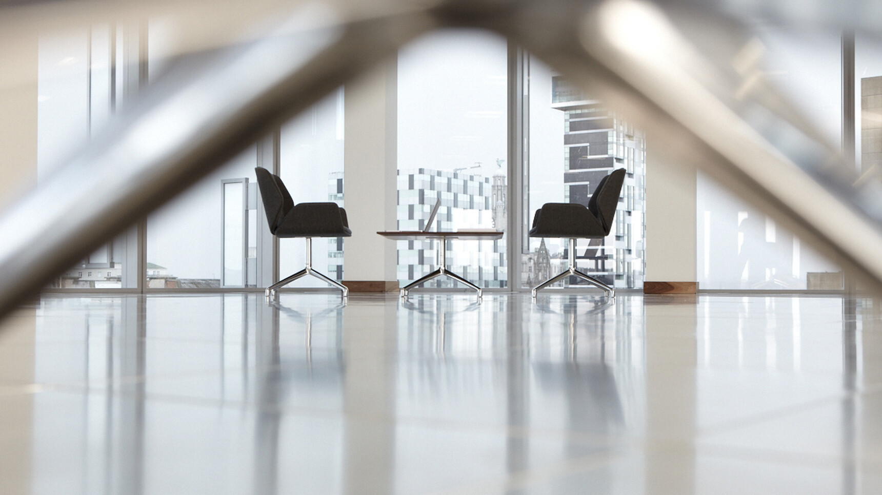 Boss Design Kruze Four Star Base Grey Side Chairs In Situ