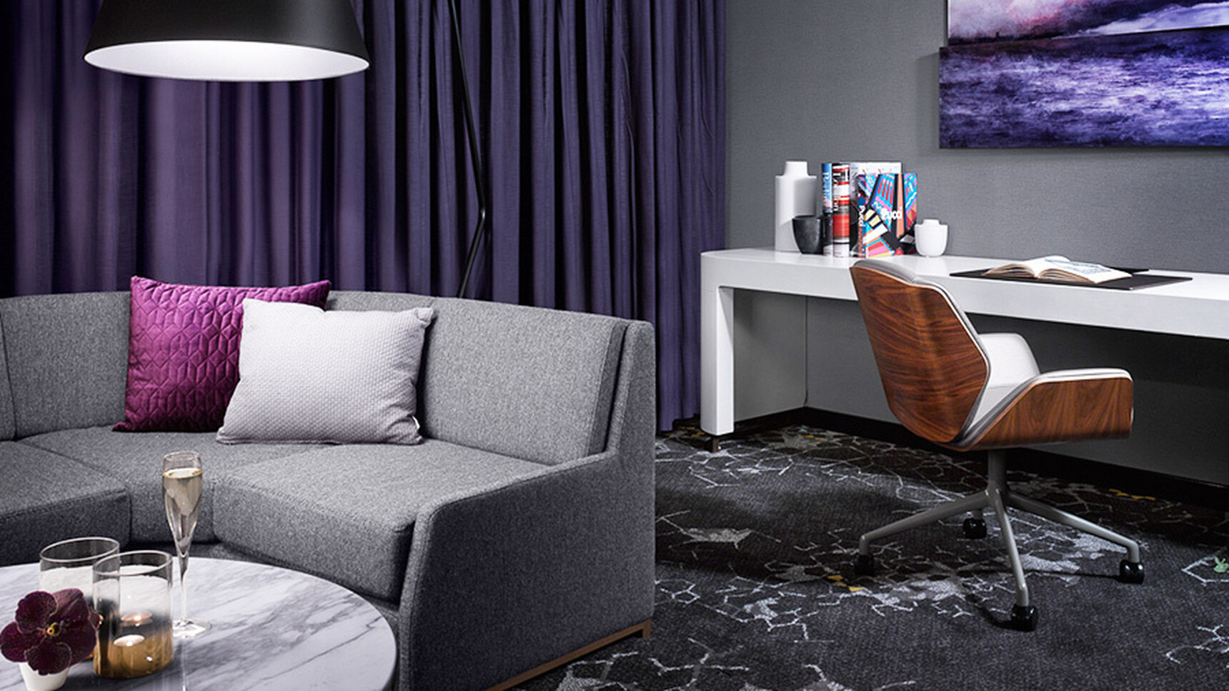 Boss Design Kruze Five Star Base Side Chair Walnut Frame Family Image