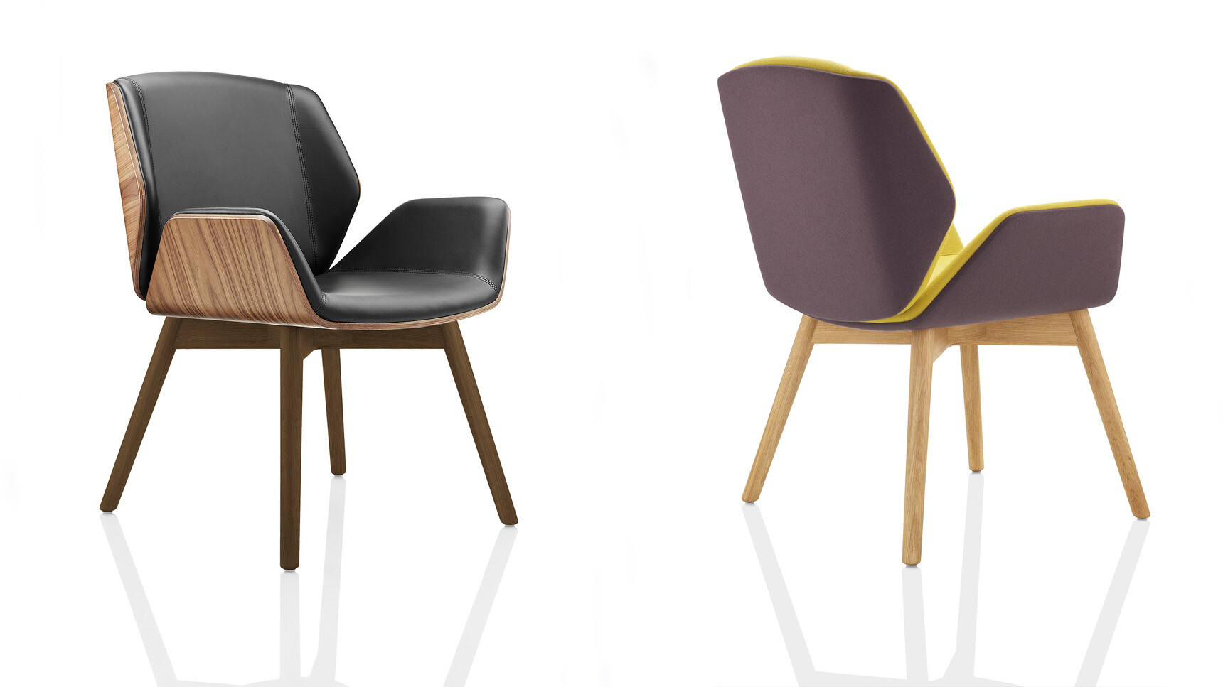 Boss Design Kruze Wooden Base Side Chair Walnut Frame And Fully Upholstered Family Image