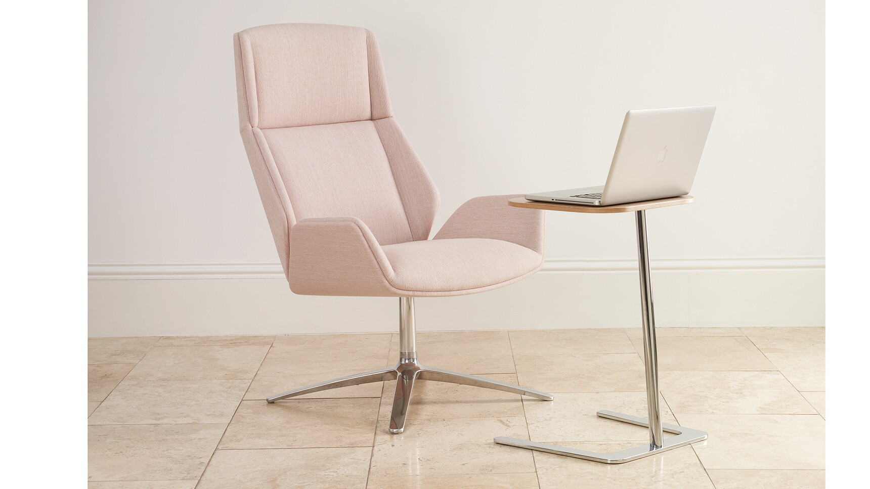 Boss Design Kruze Lounge Pink Upholstery With Laptop Table Family Image