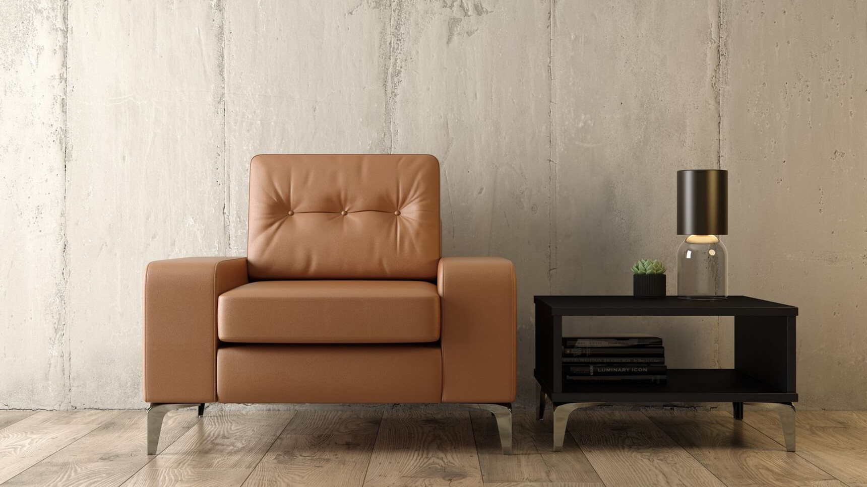 Elite Dalton One-Seater Sofa With Mid Arms Leather In Situ