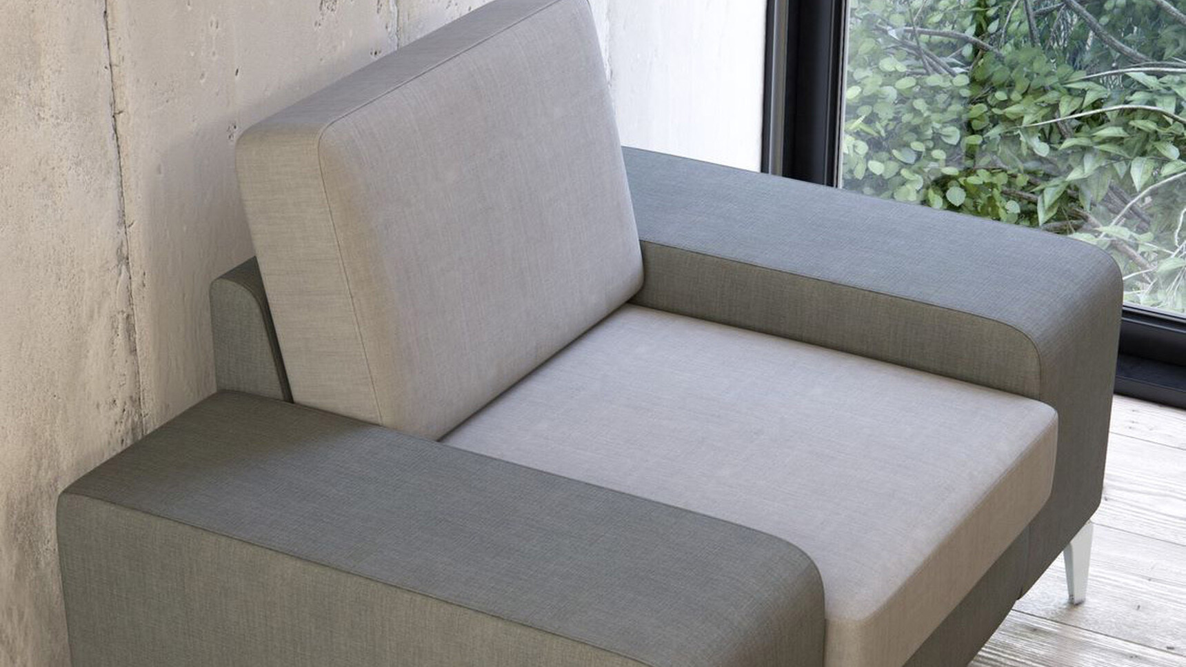 Elite Dalton One-Seater Sofa With Wide Arms Grey Family Image