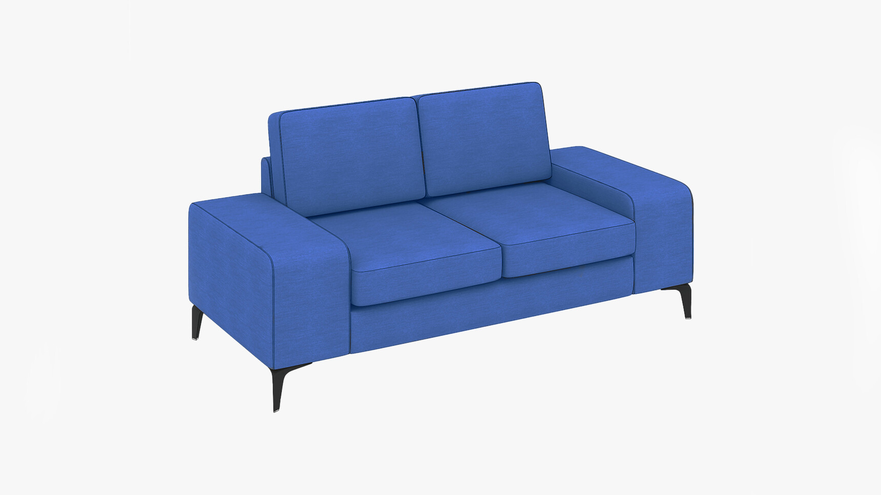 Elite Dalton Two-Seater Sofa With Wide Arms Blue Upholstery Family Image