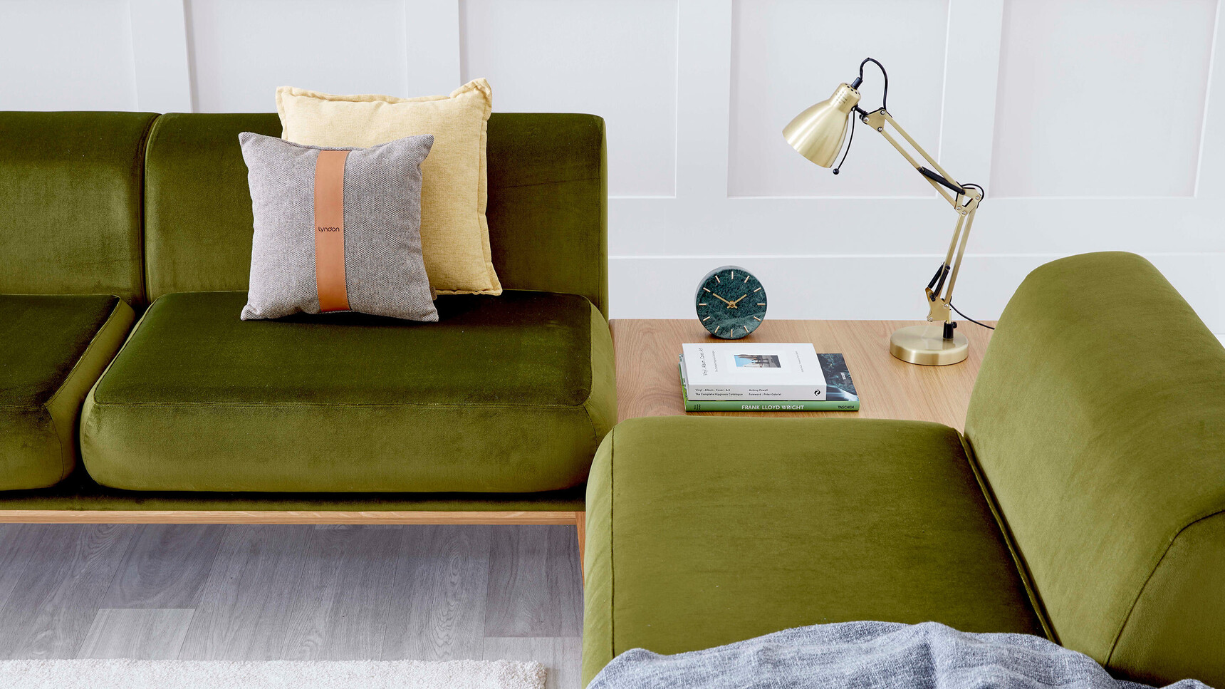 Boss Design Maysa Modular Sofa Green Upholstery With Coffee Table In Office Environment