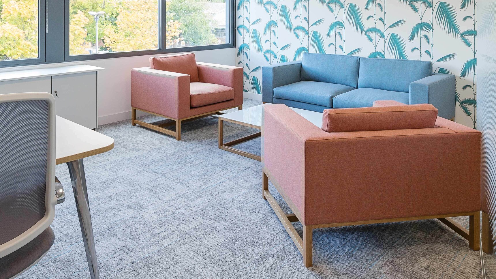 Two Boss Design Orten Lounge Large Armchairs With Sofa In Office Setting