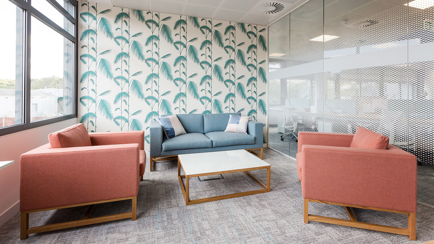 Boss Design Orten Two Seater Sofa With Armchairs In Office Setting