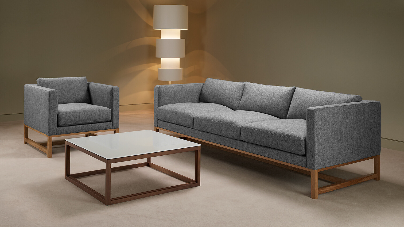 Boss Design Orten Three Seater Sofa With Armchair In Office Setting