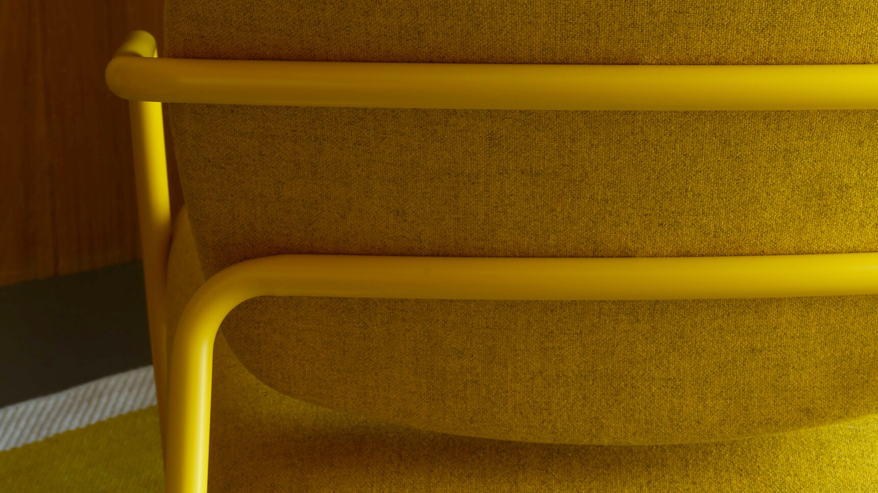 Boss Rosa Lounge Armchair Yellow Frame With Table Detail Image