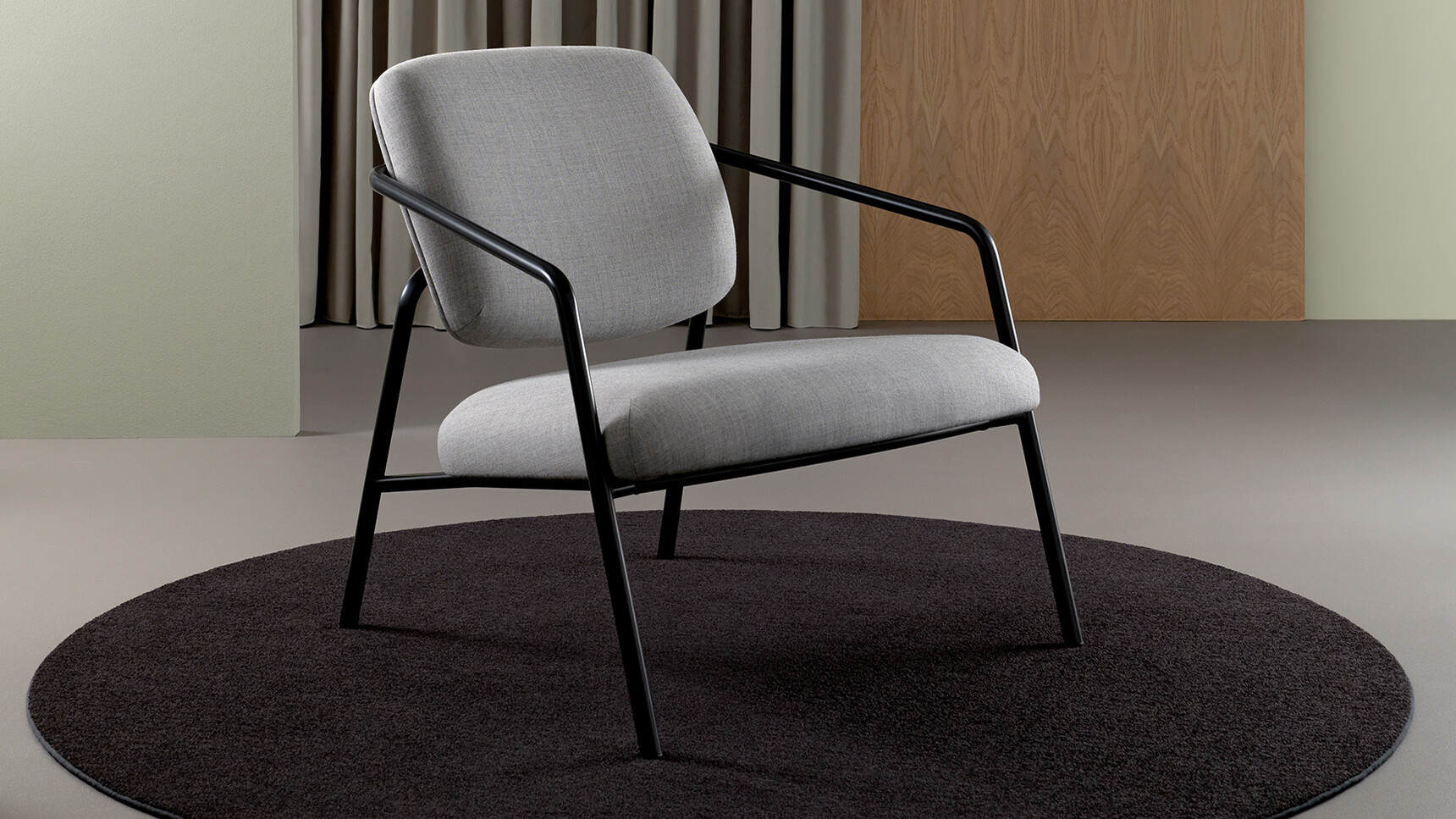 Boss Design Rosa Lounge Armchair Grey Upholstery Family Image