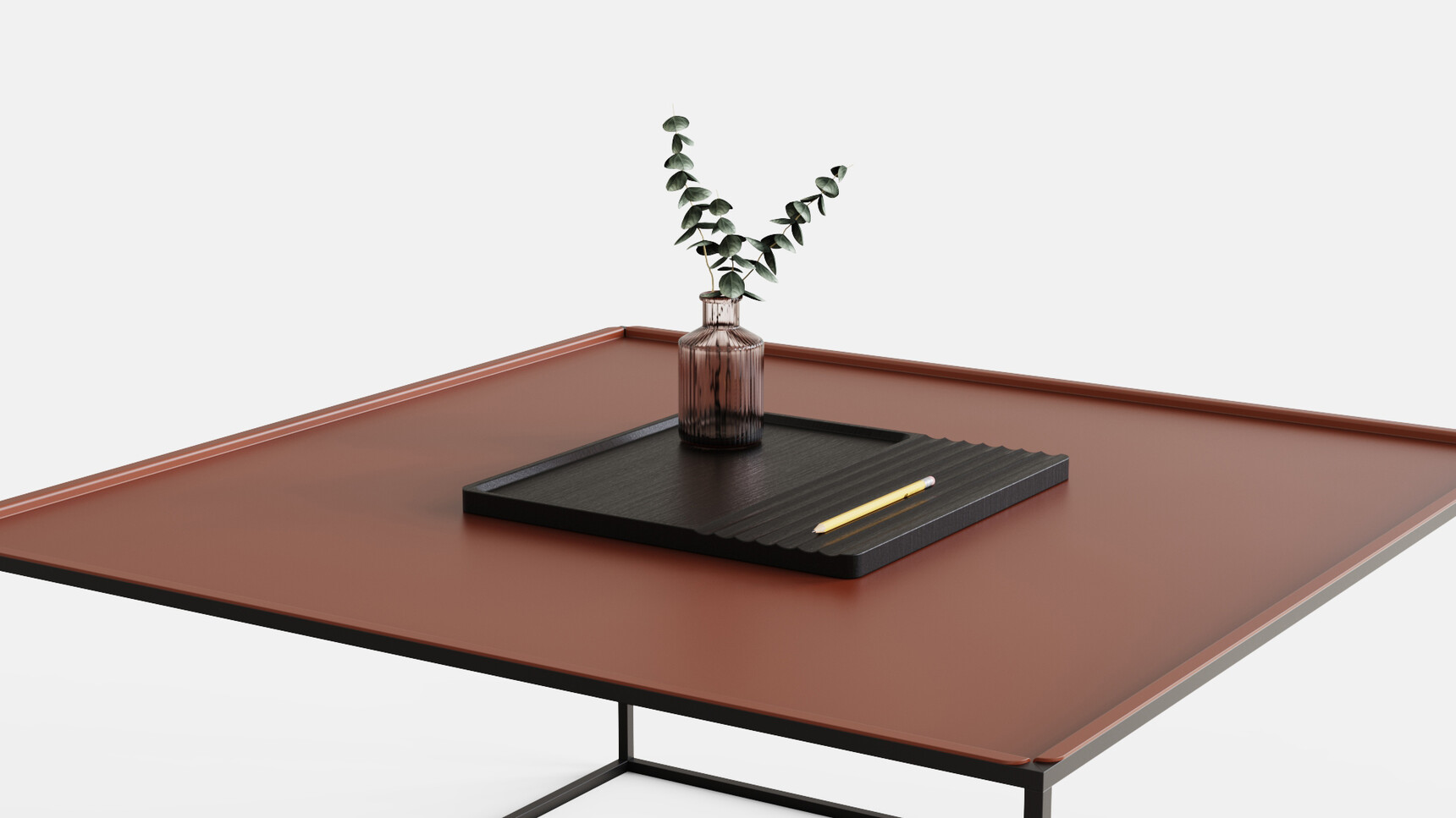 Workstories Settle Square Coffee Table Rusty Red Detail Image