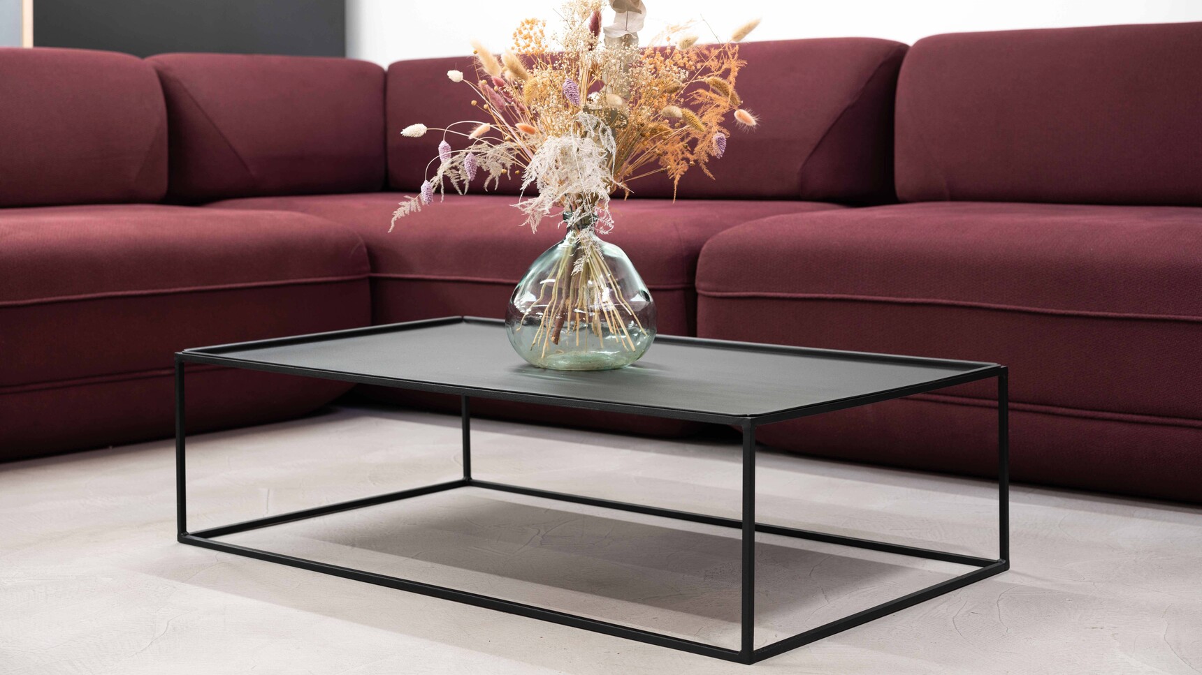Workstories Settle Rectangular Coffee Table Black Finish In Office Setting