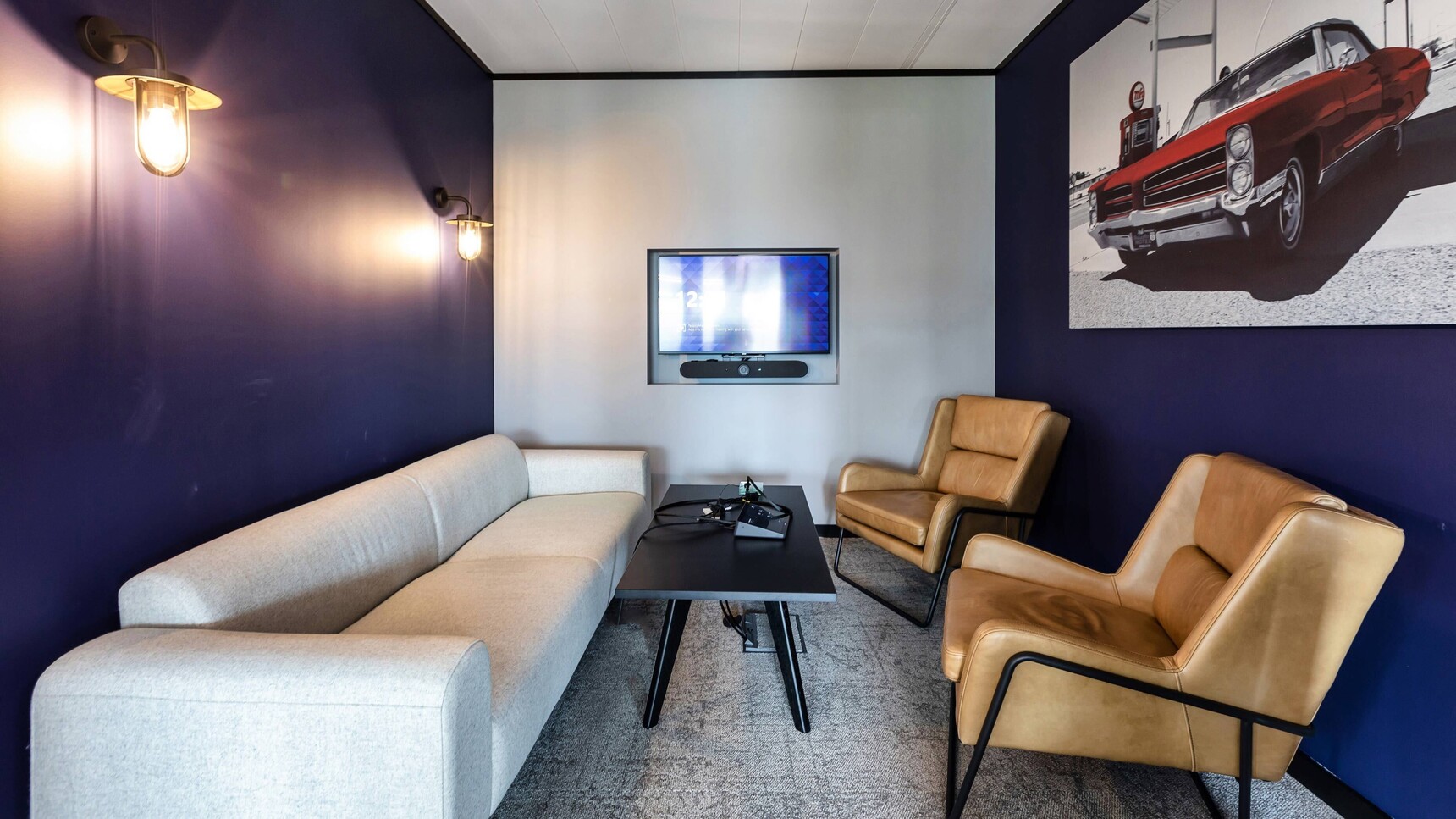 Workstories Hub Square/Rectangular Coffee Table In Office Setting