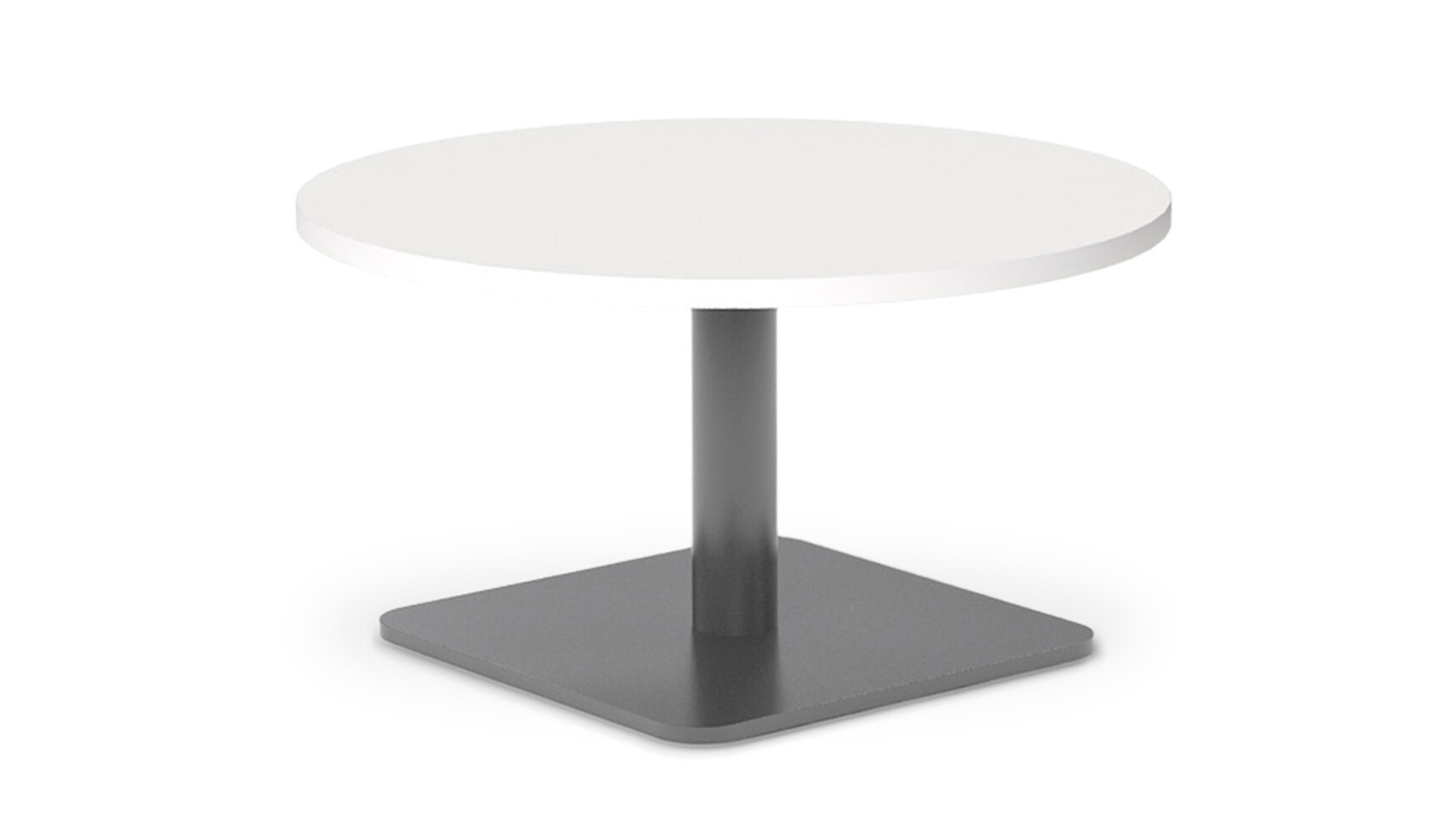 Workstories Pedestal Round Coffee Table With Square Base 800mm Diameter Family Image