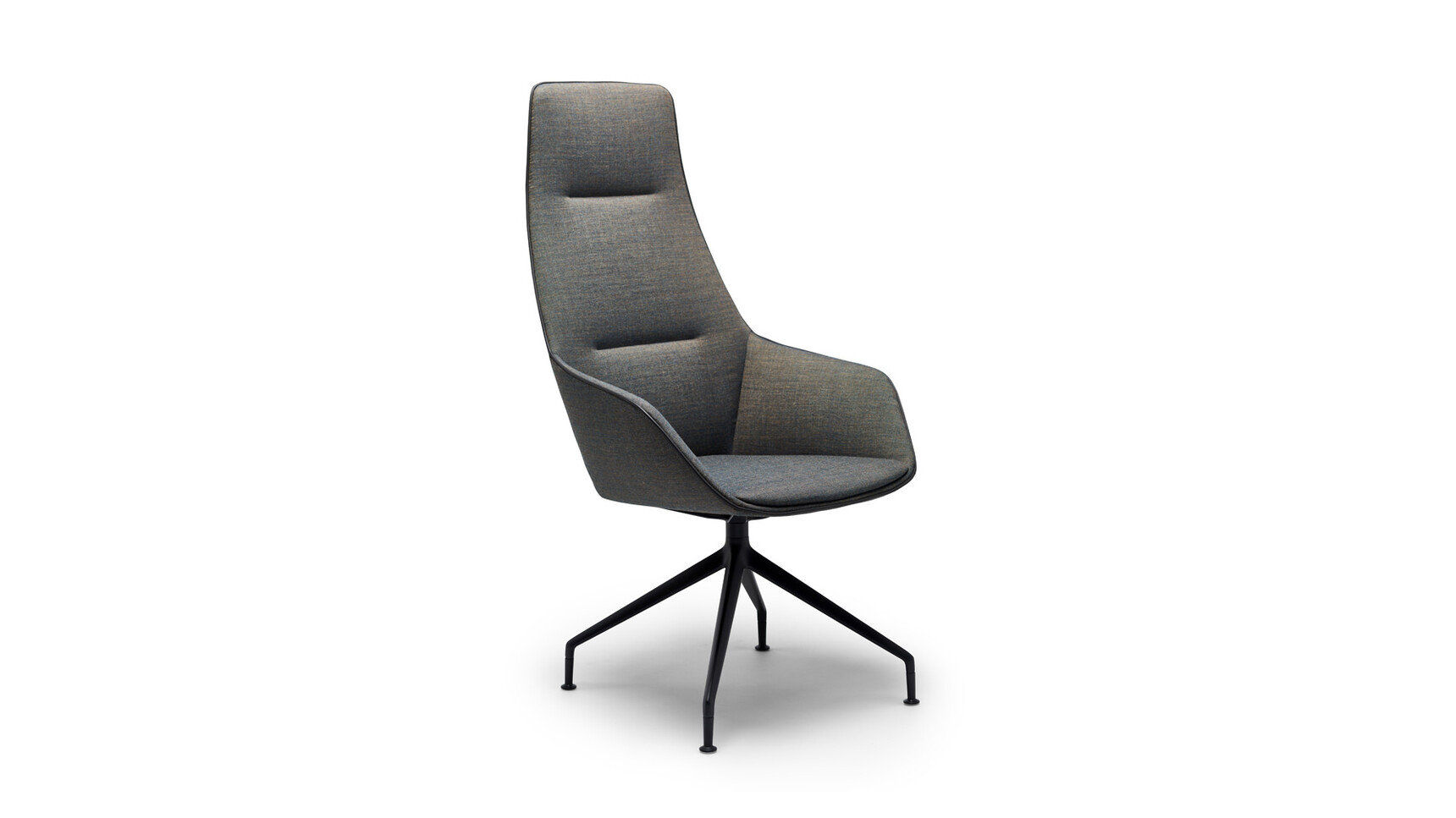 Brunner Ray Soft Swivel High Back Chair With Integrated Arms Four Star Base On Glides Family Image