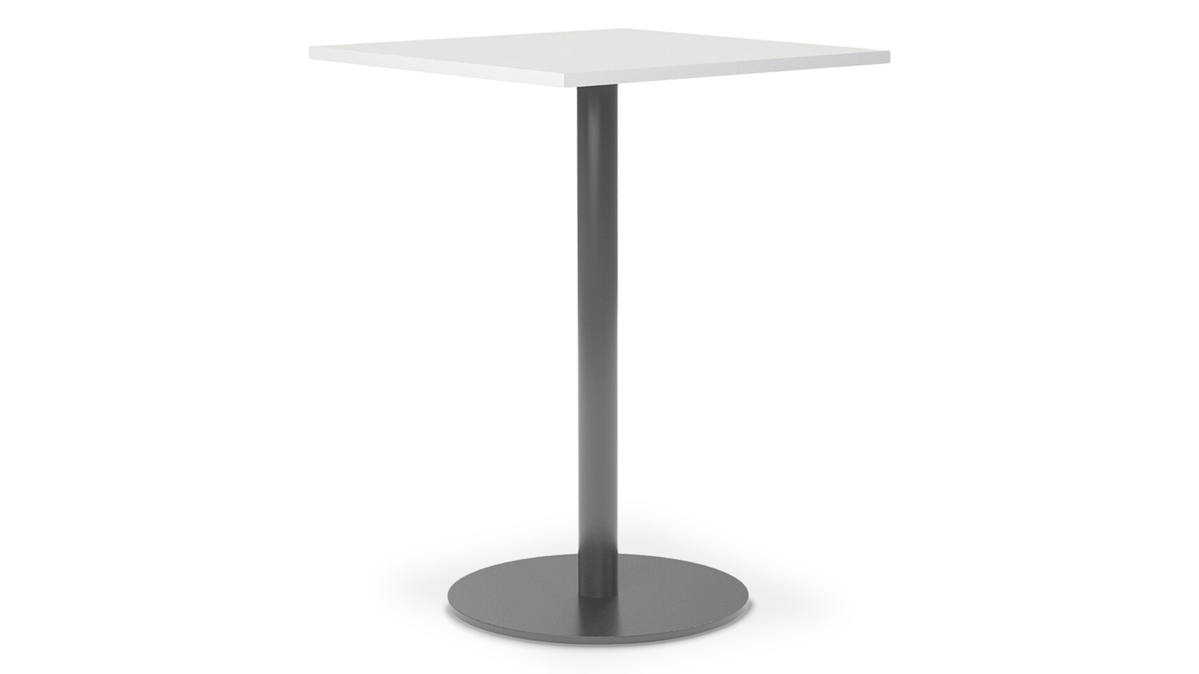 Workstories Pedestal Square Poseur Height Table With Round Base Family Image