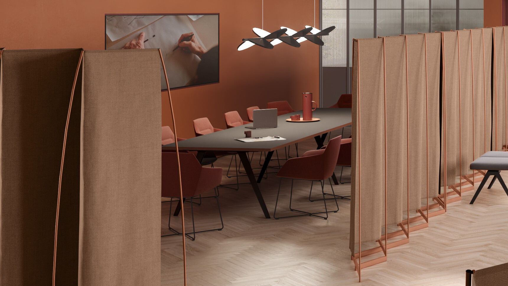 Brunner Ray Soft Swivel Low Back Chairs With Integrated Arms | Sled Base In Office Setting