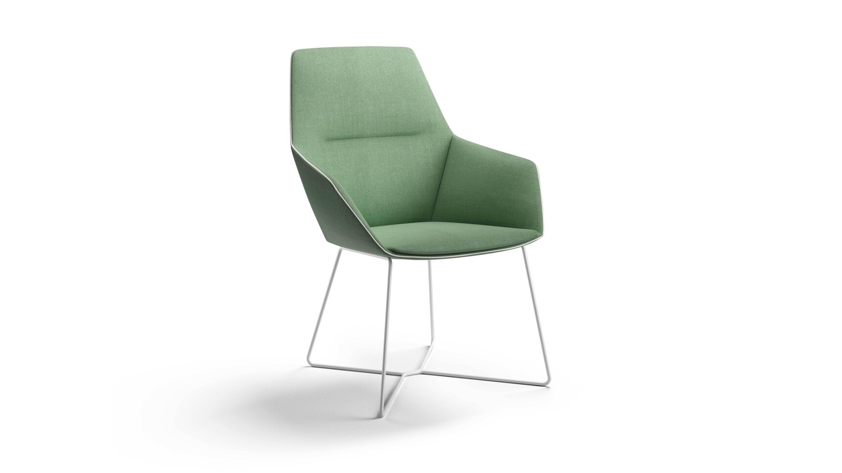 Brunner Ray Soft Swivel Mid Back Chair With Integrated Arms | Sled Base 9624A Family Image
