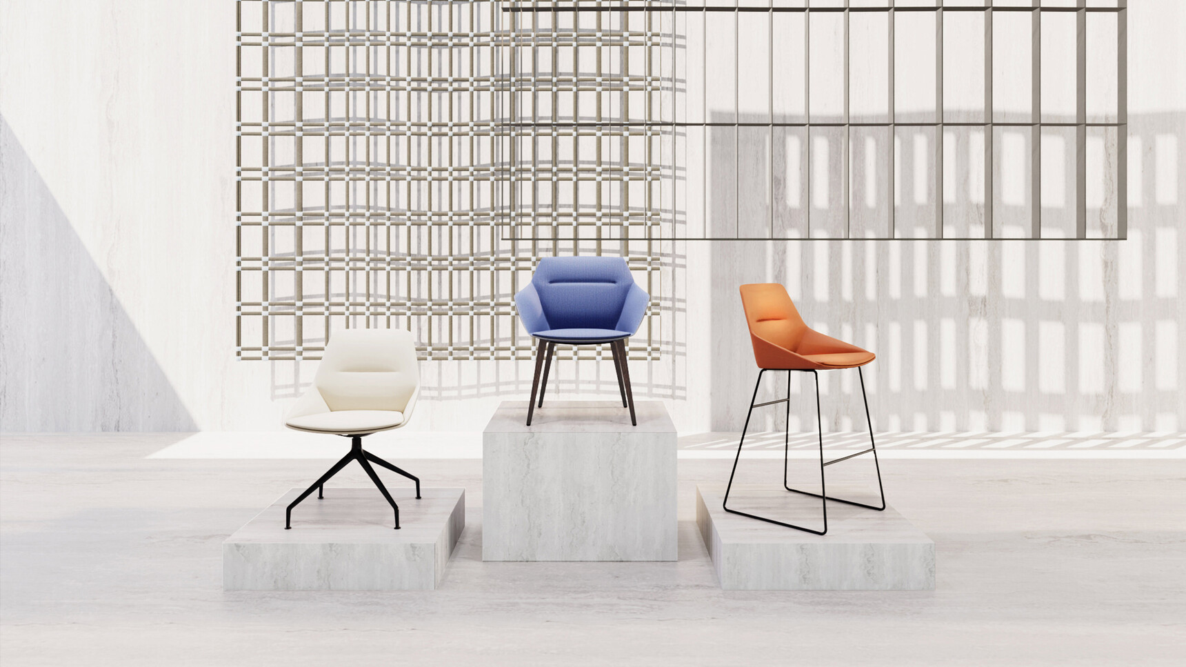 Brunner Ray Soft Barstool | Sled Base 9615 9613A 9644 Group Image