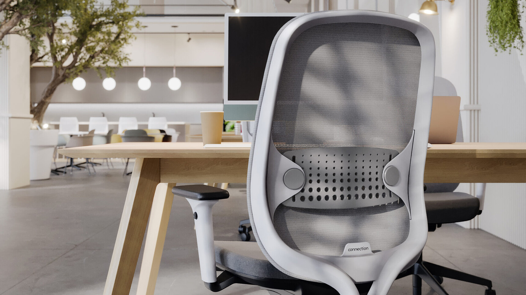 Connection WorkWell Task Chairs White Frame At Table Family Image