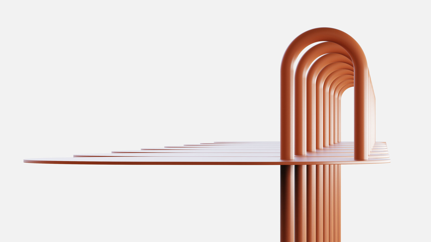 Workstories Loop Laptop Table Orange Finish Detail Image