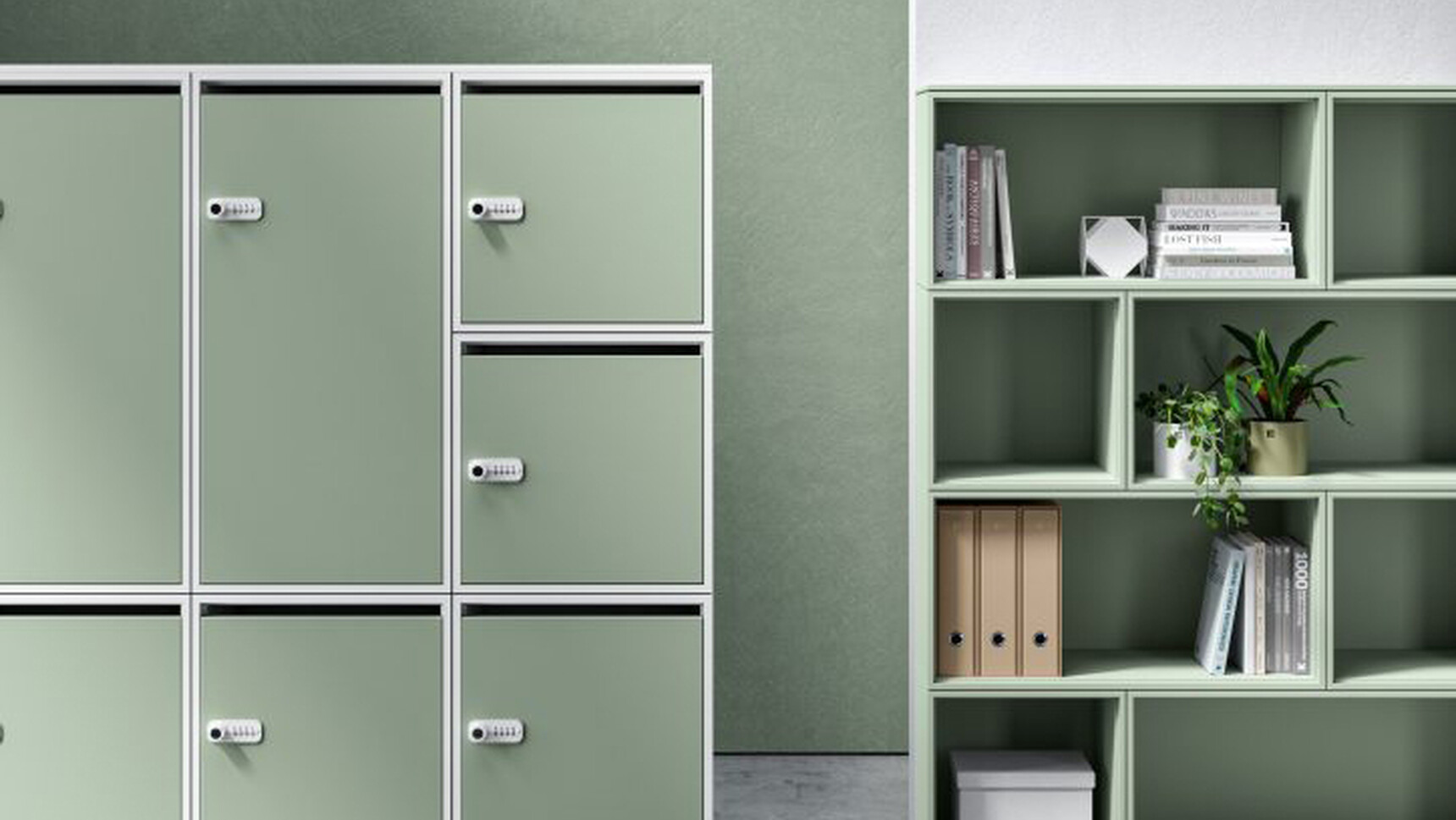 Bralco Ubi Modular Storage Lockers Green Finish Family Image