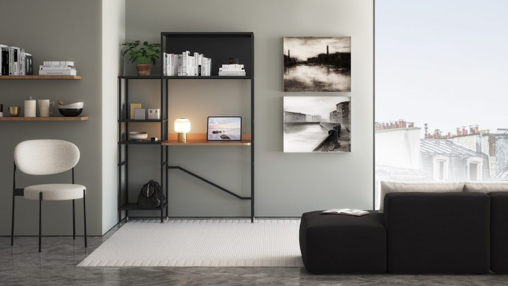 Bralco Concerto Modular Shelving Black Finish In Office Setting