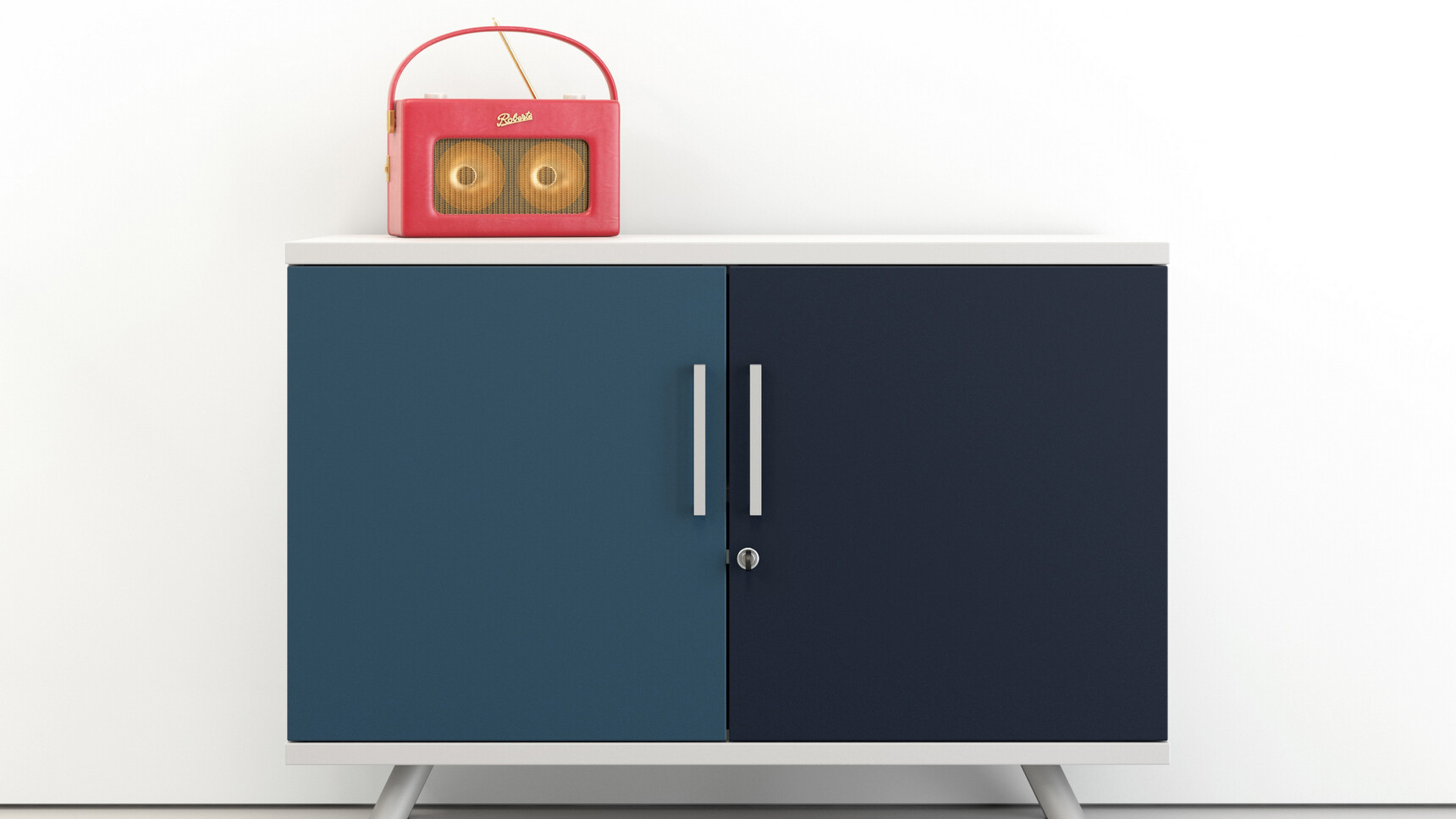 Elite Flare Boardroom Storage Unit | 2 Doors Atlantic Blue And Sapphire Blue Finish In Office Furniture