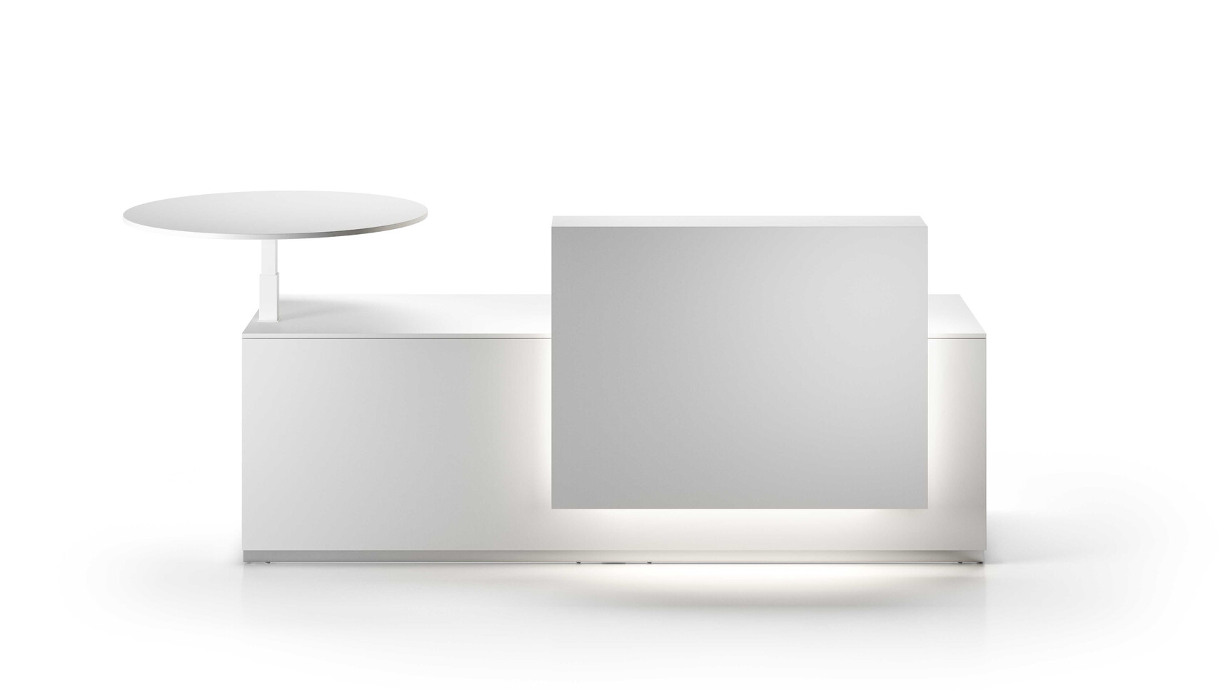 Bralco Lux Reception Counter White Finish On White Background