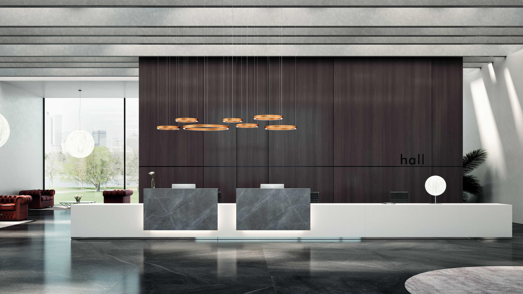 Bralco Lux Reception Counter White Finish In Office Setting