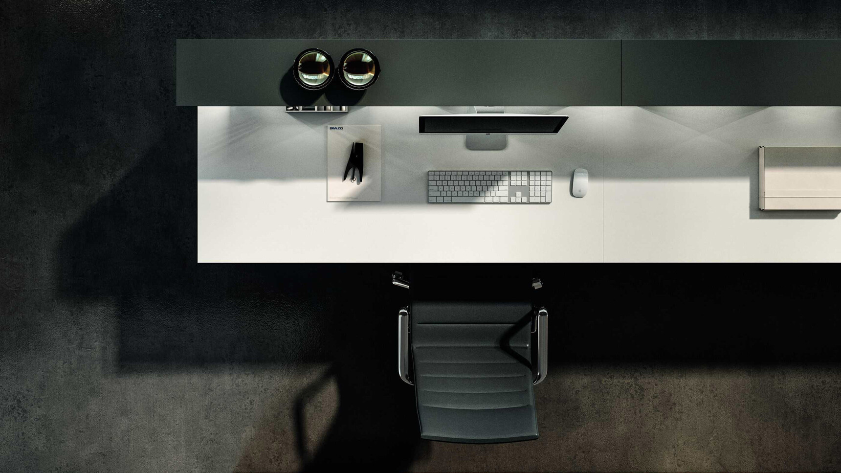 Bralco Lux Reception Counter White Finish With Chair Black Shelf In Office