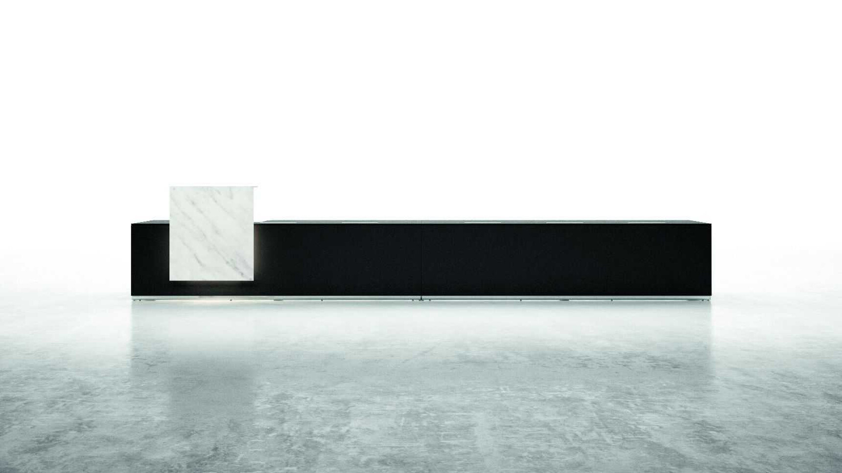 Bralco Lux Reception Counter Black Finish With Component VB Finish Family Image
